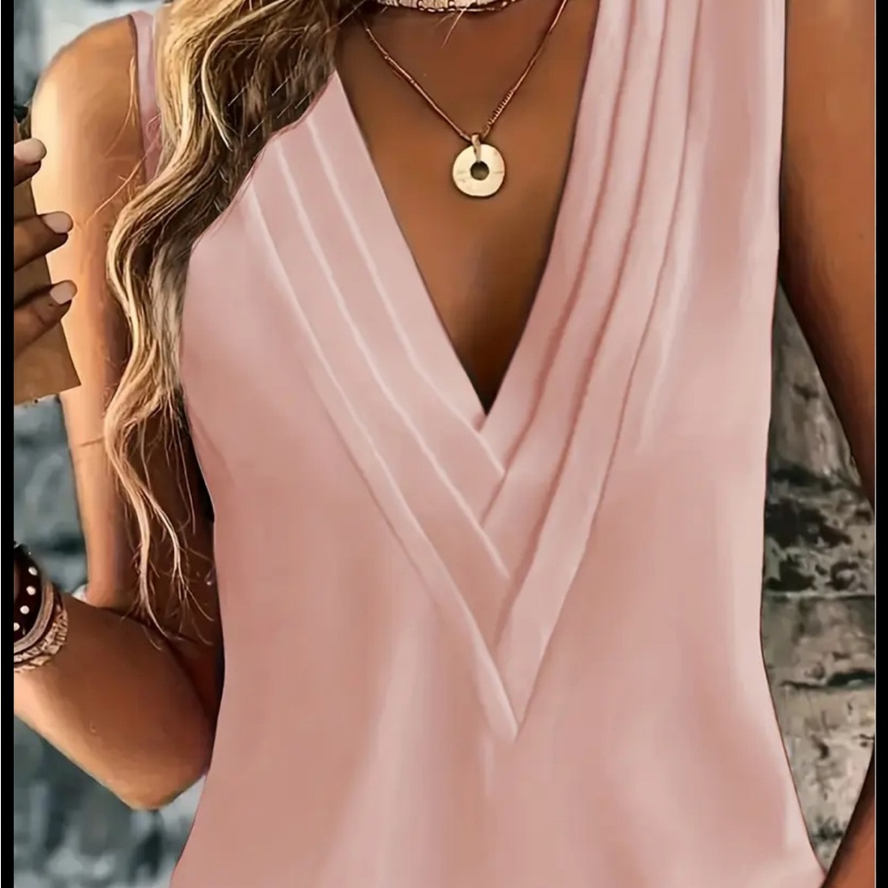 Elegant Pink Sleeveless Top